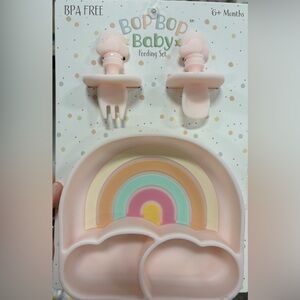Bop Bop Baby Silicone rainbow bowl and utensils Feeding Set